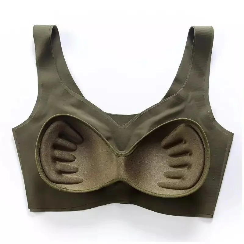 

Japan Design Trackless Four Generation Ice Silk Underwear Gathering Ring-Free vest Sports Sleep Sleep Thin Yoga Bra
