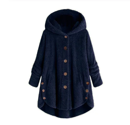 VITIANA плюшевое леопардовое пальто для женщин, осень, женские толстовки с длинным рукавом, пальто и куртки размера плюс 5XL, плюшевая зимняя одежда - Цвет: Navy