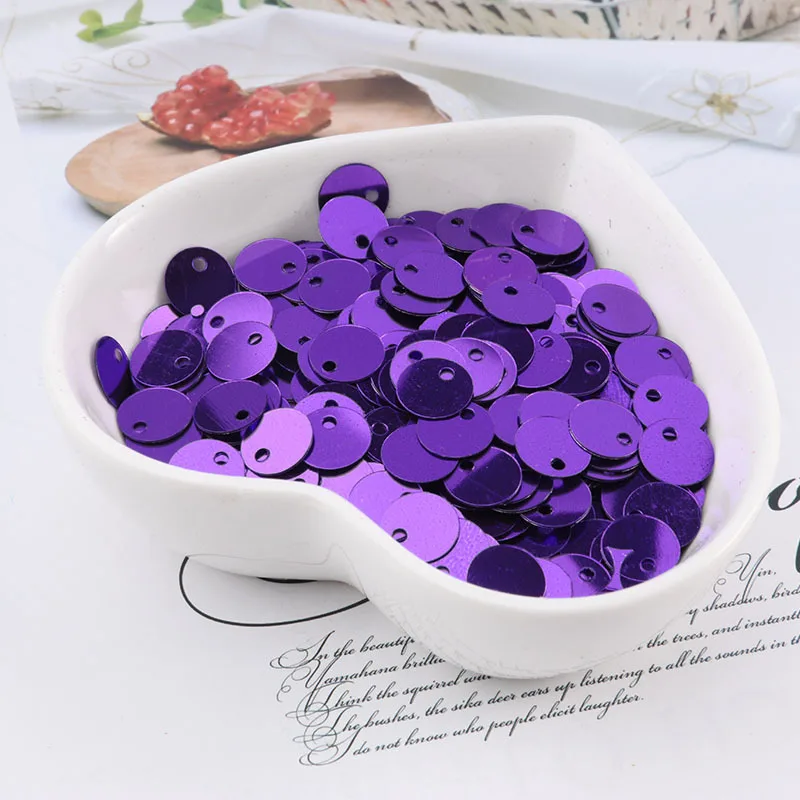 Savica 20g/lot 6mm PVC Loose Round Glitter Sequins Beads For Crafts Paillette Sewing Decoration DIY Clothes Accessories LX054 - Цвет: Purple
