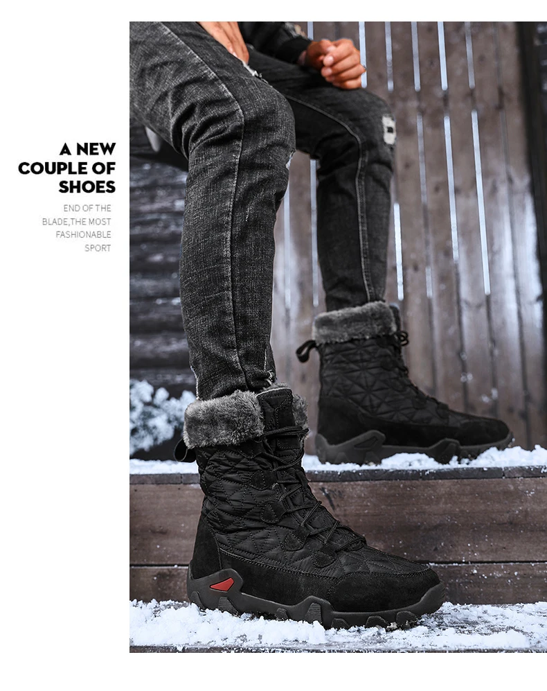 Новое поступление, модные замшевые мужские зимние ботинки зимние теплые плюшевые мужские ботинки водонепроницаемые ботильоны обувь на плоской подошве большой размер 47