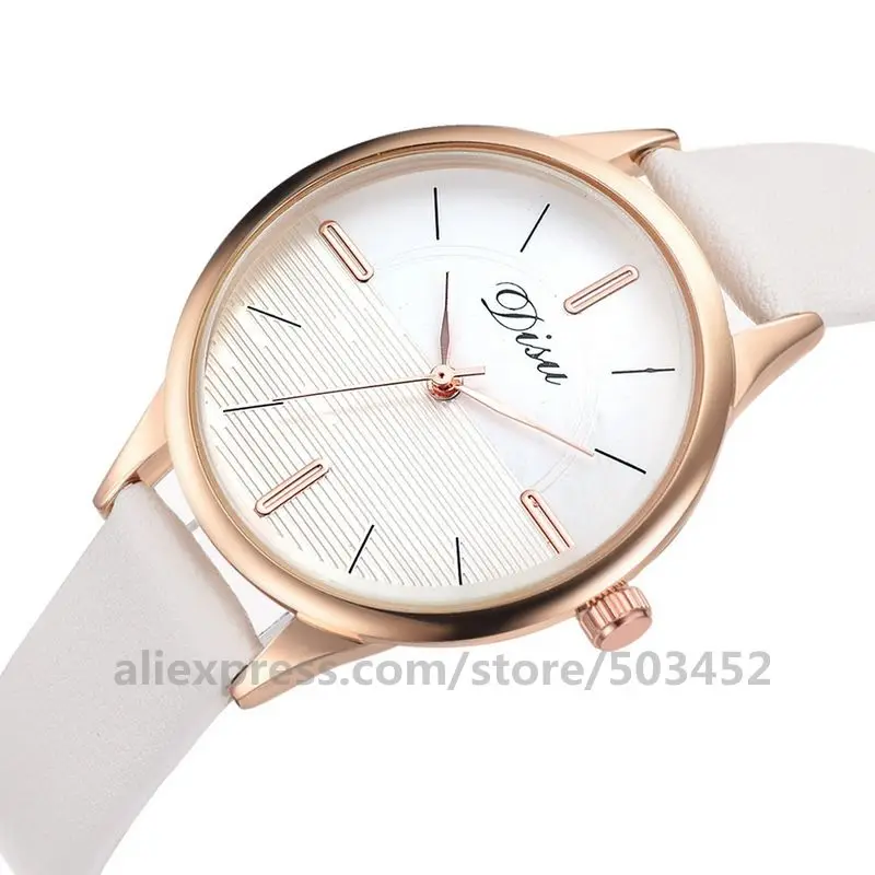 100 шт./лот Montre Femme кожаный ремень, женские повседневные часы оптом, контраст Цвет часы для Для женщин Подарки для девочек простые часы