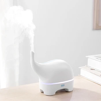 

USB Funny Elephant Ultrasonic Essential Oil DIffuser Color LED Humidificador Portable Air Humidifier Fogger White