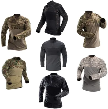 

Men's Military Tactical Shirt Cotton Slim Fit Zip Assault Camouflage Shirts Outdoor Army Combat Shirt