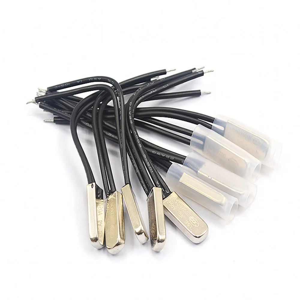 100PCS Thermostat KSD9700 5A-Metal 40C 45C 50C 55C 60C 65C Temperature Switch Normally Closed Thermal Protector degree centigrad