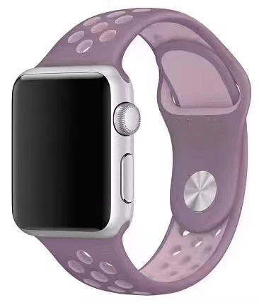 Высокое качество 42 мм, 38 мм, 40 мм, 44 мм, ремешок для iwatch, спортивный браслет для Apple Watch, ремешок, силиконовая серия 5, 4, 3, 2 и 1 - Цвет ремешка: purple fog