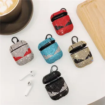 

New Arrival Glitter Diamond Rhinestone Shiny Bluetooth Wireless Headphone Cover for Apple Airpods 1 2 Charging Case