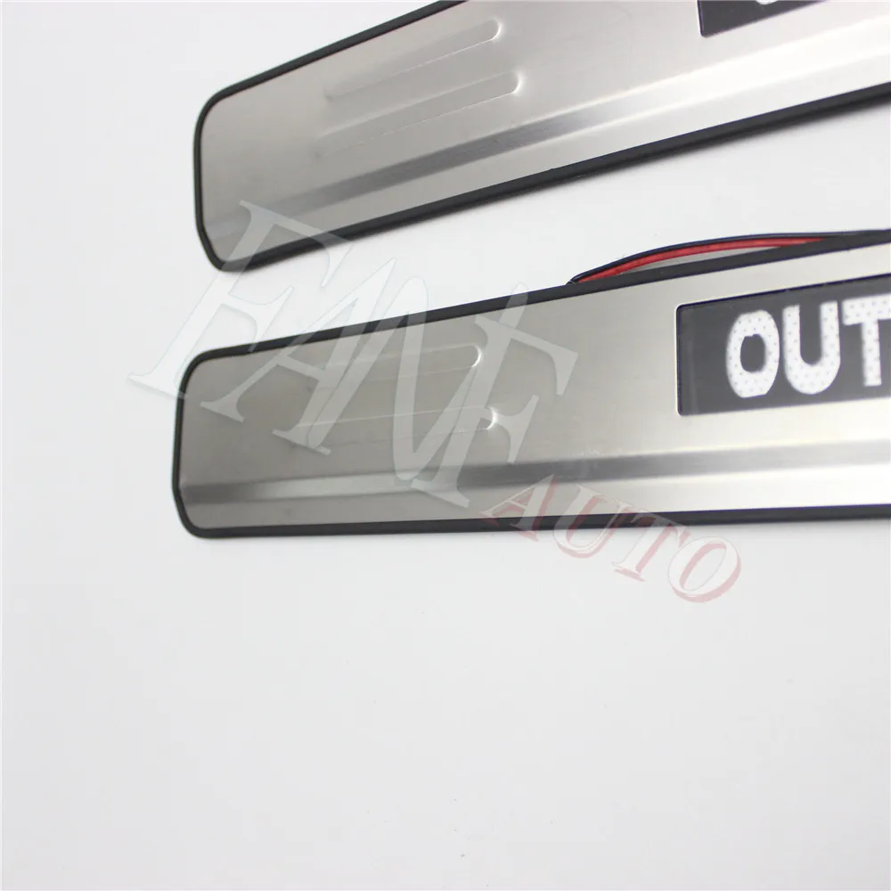 Нержавеющая сталь Led Накладка на порог защитная накладка для Mitsubishi Outlander 2013
