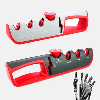 

4 Stages Scissors Sharpening stone Professional Kitchen Grinder knives Whetstone Angle Adjustment Knife Sharpener Sharpener Tool