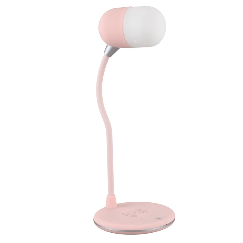 

Bluetooth Stereo Speaker Phone Wireless Charging LED Table Lamp Press Desk Lamp Multifunctional Bedside Night Light Speaker Lamp