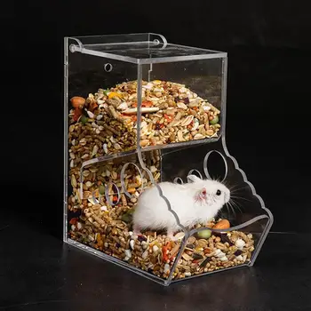 

Acrylic Pet Hamster Feeder Automatic Eco-Friendly Transparent Pet Food Dispenser Feeder Hut Hamster Food Holder