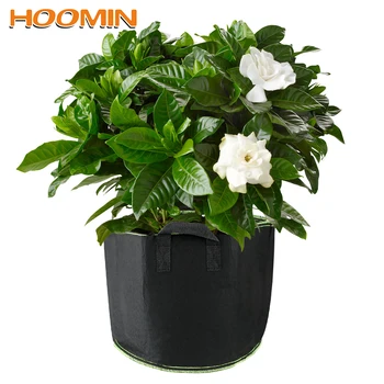 

HOOMIN Planting Tree Bag Growth Planting Grow Bags With Handles Eco-friendly Non-Woven Fabric Pots Seedling Flower Pot