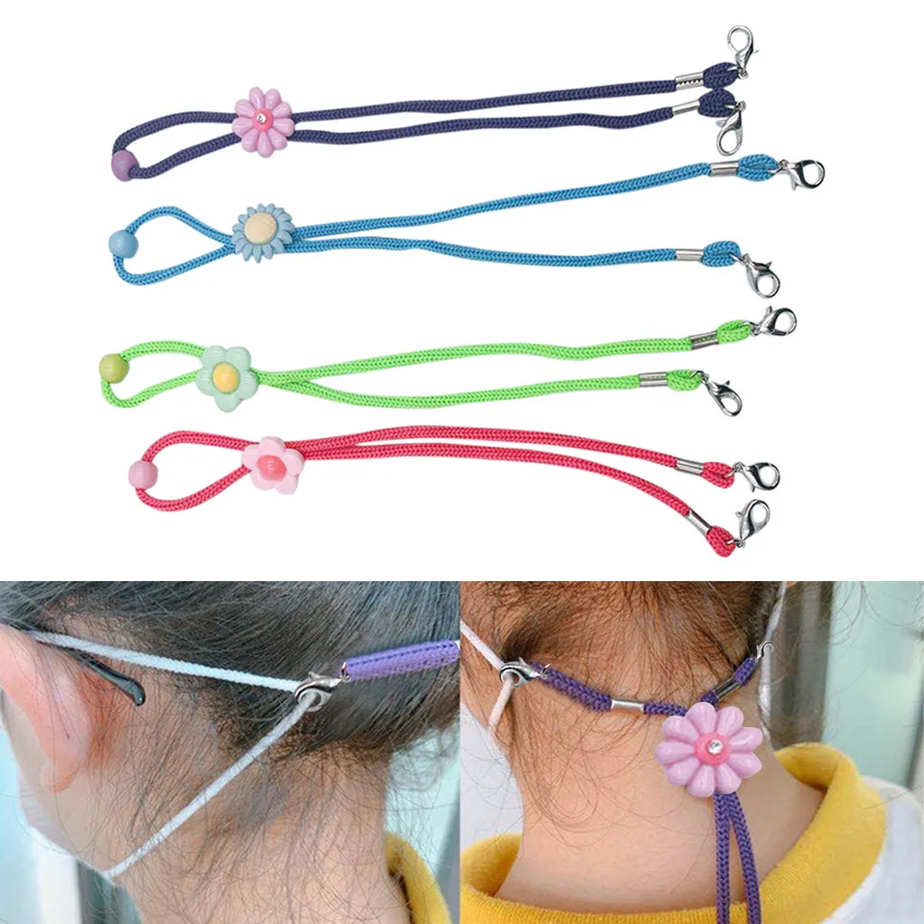 

4PC Face Mask Lanyard Adjustable Handy&Convenient Safety Mask Rest&Ear Holder Rope Mask Extension Rope hang on neck String Masca