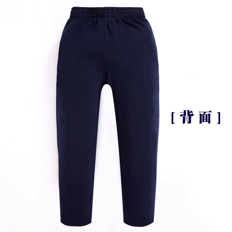 

CHILDREN'S Sport Pants BOY'S Girls Dark Blue Pants Sweatpants Spring And Autumn Straight-Cut Long Knitted Primary School STUDENT
