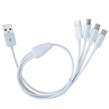 

5pcs/lot 50cm usb to 4 type-c charge cable 4 in 1 type c power cable