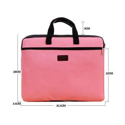 Портативный Сумка для документов из плотной ткани A4 офисная сумка для мужчин и женщин, сумки из натуральной кожи с многослойным покрытием информация сумка портфель сумки для собраний папка для документов - Цвет: pink
