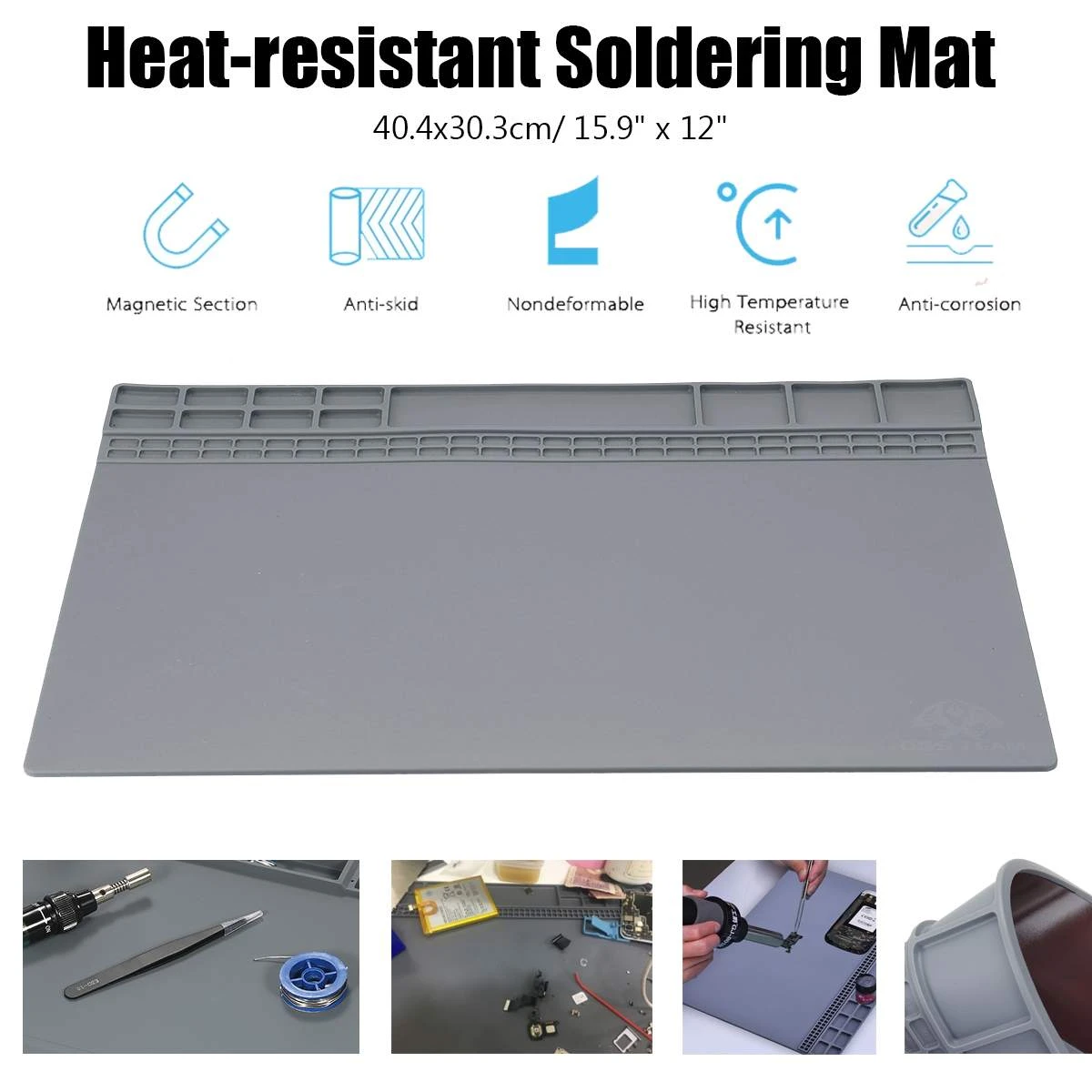 5mm Workbench Heat Resistant Desk Silicone Shield Insulation Soldering Mat Pad