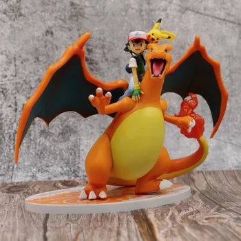 

Pokemon PVC Action Figure Ash Ketchum Charizard 160mm Anime Pokemon Game Charizard Pikachu Figurine Toys Diorama