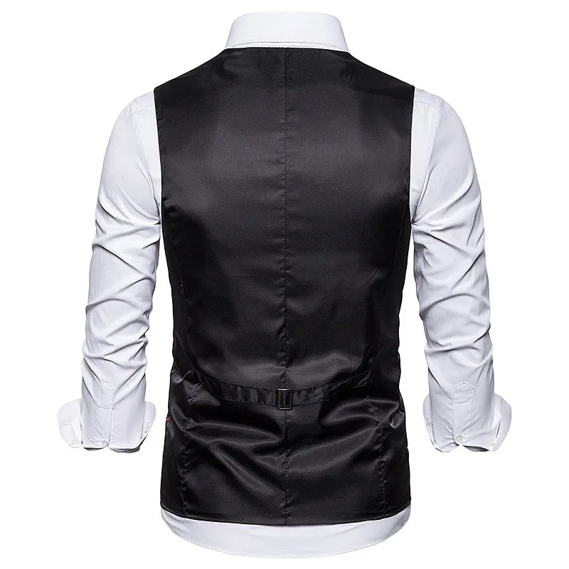 HuLooXuJi деловые жилеты для мужчин Slim Fit винтажный принт v-образный вырез Формальное приталенное платье костюмные жилеты Размер США: S-2XL