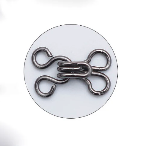 10pcs/lot Cloth Hook and Eye Fastener 11.5-17mm Metal Buckle Button garment hooks garment sewing accessories For Bra/Dress/Corset/Collar Sewing Accessories