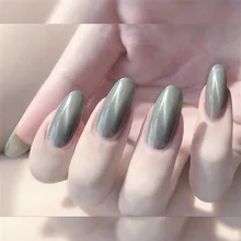 404-круглый серо-зеленый кошачий глаз одежда Маникюр готовой продукции xin niang kuan кончик ногтей поддельные ногти патч Маникюр