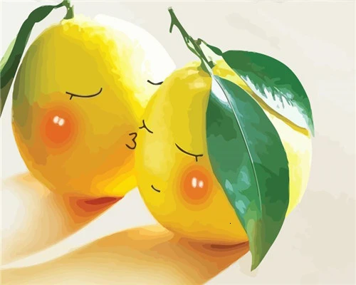 HUACAN живопись маслом по номерам лимон фрукты расписанные вручную наборы для рисования холст DIY картины еда украшение дома Художественный подарок - Цвет: SZHC1389