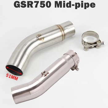 

Motorcycle GSXS750 GSR750 Exhaust Connect Tube Middle Mid Link Pipe Slip on Section Tube for GSXS750 GSR750 BK750