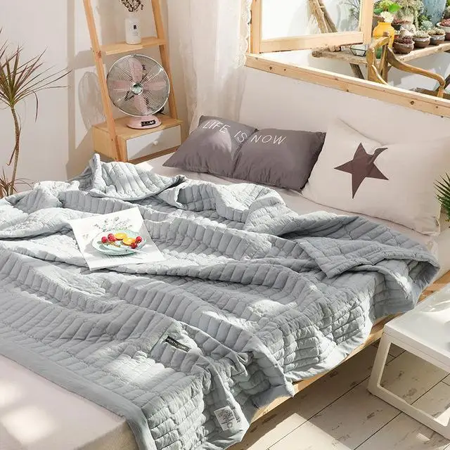 39 Solid Warm Bedspread Macaron Soft Comfortable Quilts Bed Quilt Comforter Washable Quilted Adults Bedding Duvet Summer Quilt - Цвет: No.03