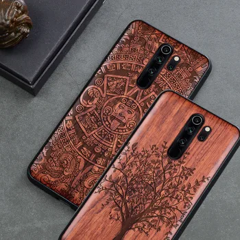 

Carved Wood Case For Xiaomi redmi note 8 Pro Shockproof Case TPU Cover For Xiaomi Redmi note 8 pro Case Wood Shell Redmi note 9
