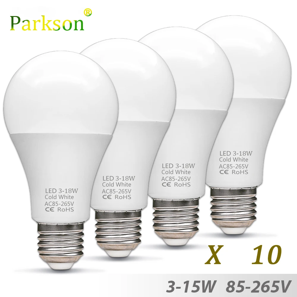 

10Pcs Led Bulb Lamps E27 Ac220V 240V 3W 6W 9W 12W 15W 18Wlampada Led Light Bulb Bombilla Spotlight Living Room Home Led Bombilla