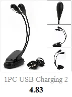 Сенсорная Настольная лампа с зажимом на 10 светодиодный USB свет гибкий на гибкой ножке, для чтения лампы для вентиляторов