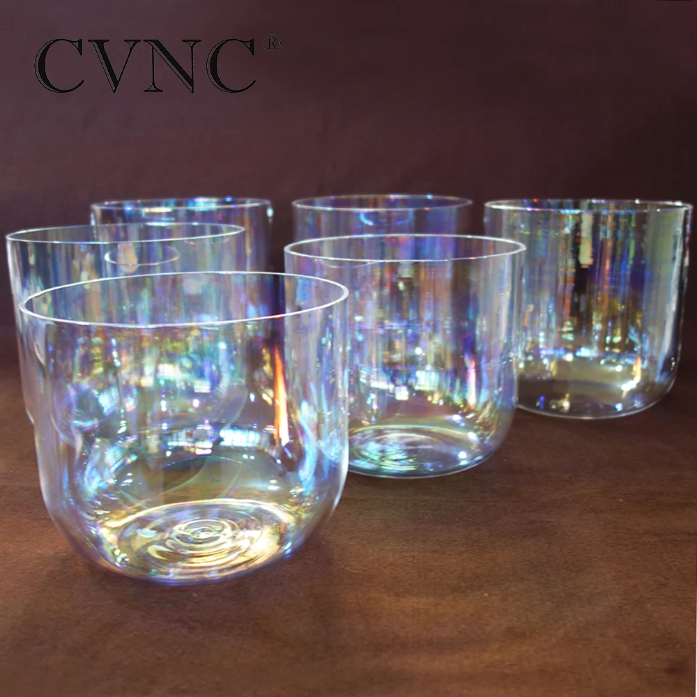 4 clear crystal singing bowl 