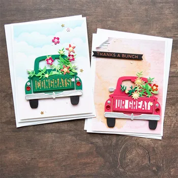 

Christmas car background Metal Dies Scrapbooking Metal Cutting Dies Craft Stamps die Cut Embossing Card Make Stencil Frame