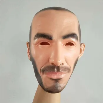 

Realistic Halloween Carnival Beckham Mask Costume Human Male Face Mask Party Crops Masquerade Crossdress Party Cosplay Head Mask