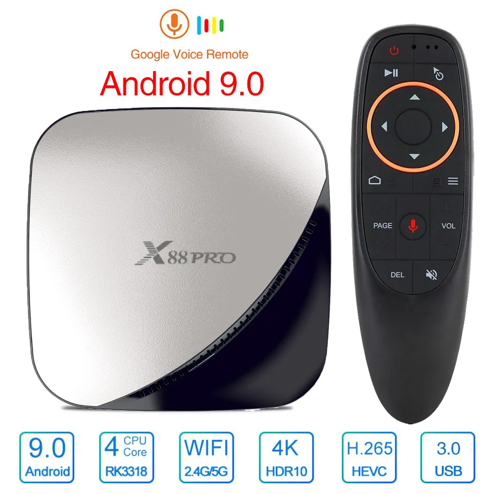 

Android 9.0 Smart TV BOX RK3318 4G DDR3 64G EMMC ROM Set Top Box 4K 3D H.265 2.4G&5G Wifi media player TV Receiver play store