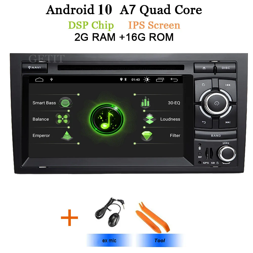 64 Гб DSP Android 10 автомобильный стерео DVD мультимедийный плеер для Audi A4 S4 RS4 2002-2007 с WiFi BT gps навигация Радио ips экран - Цвет: DSP-IPS A7 2G