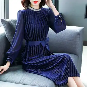 

Velvet Spring Elegant Sexy Vestidos De Festatulle Patchwork Dresses For Women Midi Dress Vestidos Verano 2020 Mujer