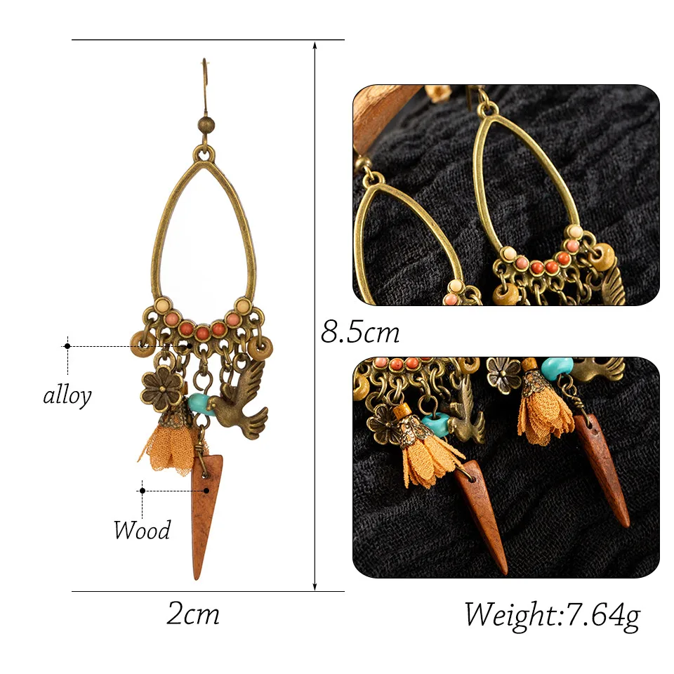 2019 Gold Round Drop Earrings Big Circle Colorful Acrylic Tassel Earrings For Women Fashion Long Wood Fringe Earings Jewelry(101)