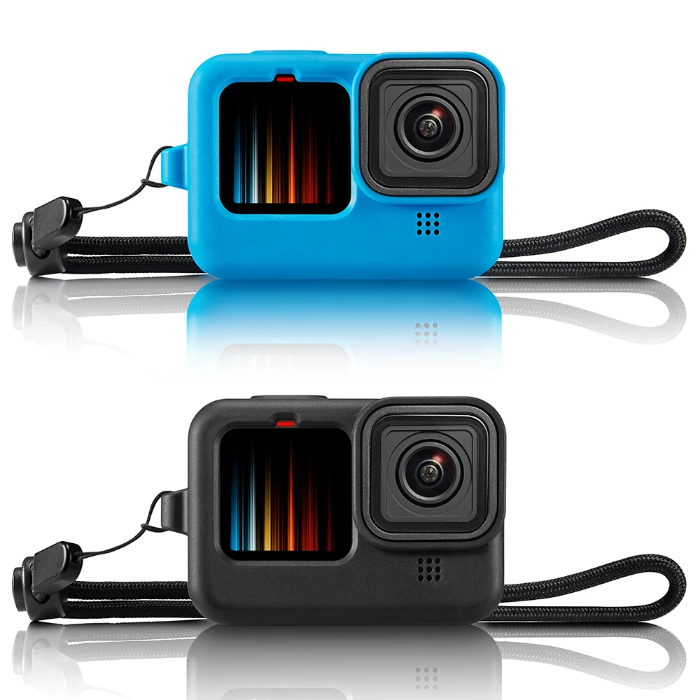 Gopro Hero 11 10 9 용 Go pro Hero 12 용 검정색 소프트 실리콘 케이스 실리콘 보호용 풀 커버 쉘 카메라 액세서리