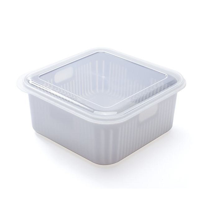 Drain Basket Plastic Containers Food Storage Fruit Baskets Kitchen Organizer Fridge Storage Boxes Household Items