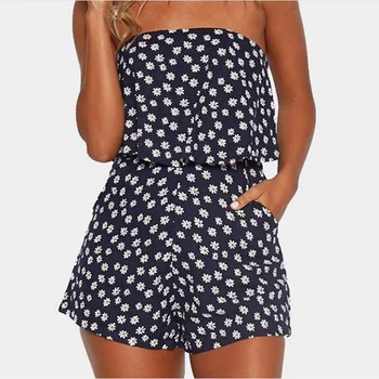 

Sexy Slash Neck Bohemian Playsuit Floral Printed Catsuit Off Shoulder Female Jumpsuit Summer Sexy Casual Jumpsuits