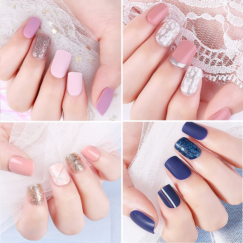 

30pcs/box Detachable Fake Nails with Designs False Nail Art Tips Set Colorful Beauty Artificial False Nails Tips With Glue