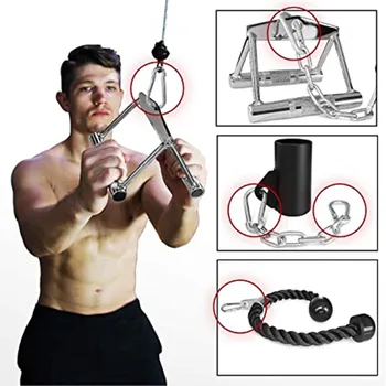 

Cable Machine Attachments Tricep Rope D-Handle for Gym Fitness Equipment Weight Lifting Workout Accessories