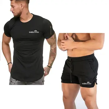 

Tracksuit Men New breathable Summer Hot Sale Men's Sets T Shirts+shorts Two Pieces Sets Casual Tracksuit Male O-Neck Sportswear