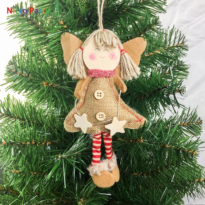 Nicro тканевое Рождественское украшение, улыбающееся дерево Ангела, красивое украшение, сделай сам, декор, вечерние, для дома, для детей, Рождественский подарок# Chr66