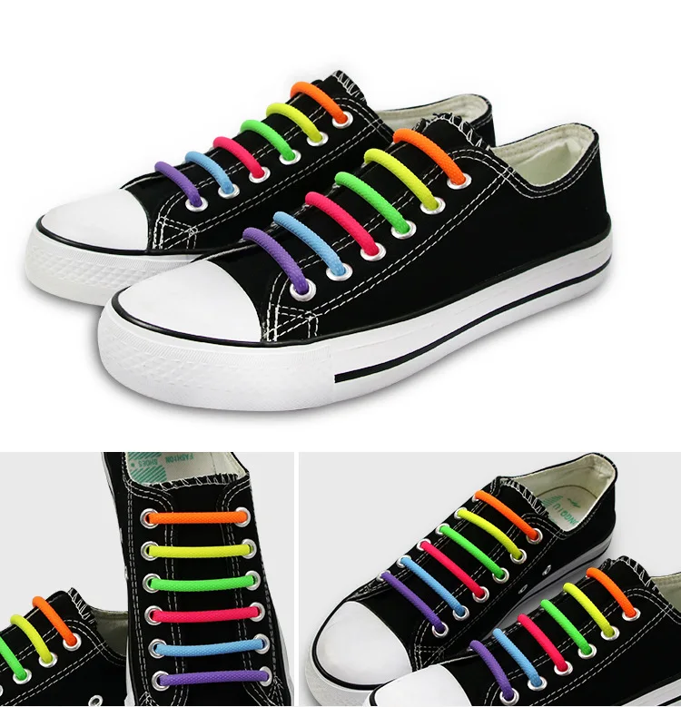 16 teile/satz Halbkreis Elastische Silikon Turnschuhe Schnürsenkel Spezielle Silikon Schnürsenkel Keine Krawatte Schnürsenkel Männer Frauen Schnürsenkel Gummi – Detail 9