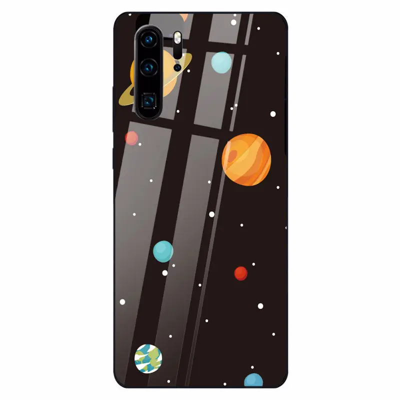 22 Чехол Universe для huawei P30 mate 20 P20 Lite Черный чехол для телефона Honor 9 10 lite 8X Nova 3 P Smart Z закаленное стекло - Цвет: 22