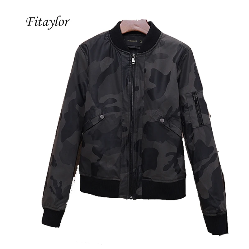 Fitaylor, новинка, весна-осень, женские камуфляжные Куртки из искусственной кожи, Повседневная Военная верхняя одежда, байкерские куртки в стиле панк