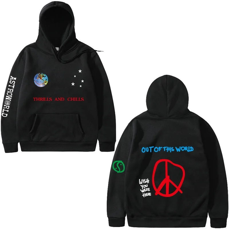 

Travis Scott Astroworld Wish You Were Here Hoodies Thrills And Chills Astroworld Hoodie Street Man Woman Pullover Rap Sweatshirt