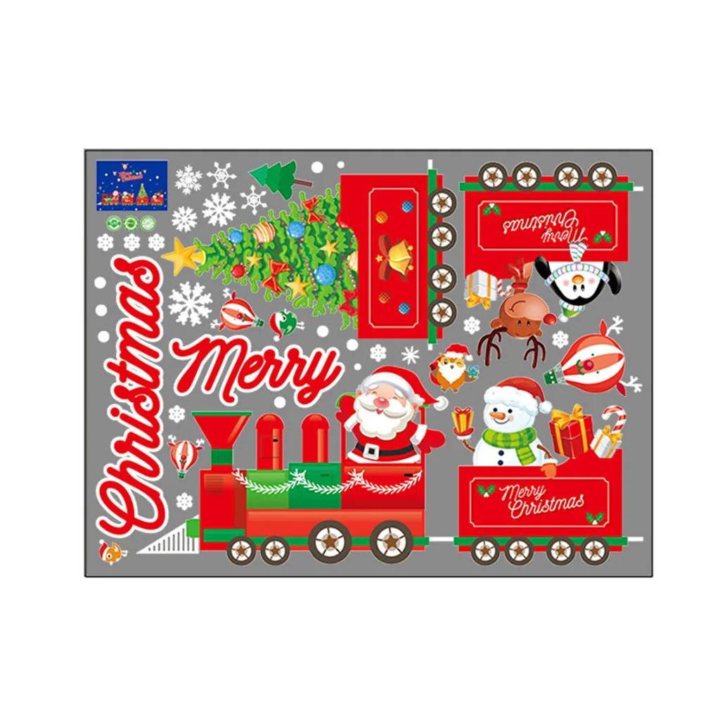Наклейка на окно с изображением снеговика Санты Рождественский подарок домашний декор наклейка для дома Рождественские новогодние вечерние украшения