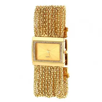Watch Multi-Layer Bead Chain Rhinestone Inlaid Alloy Stylish Women Quartz Bracelet Watch for Gift 9